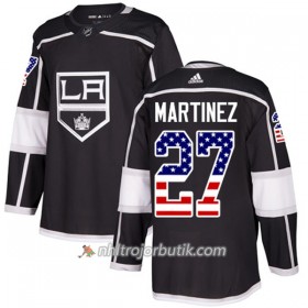 Män Ishockey Los Angeles Kings Tröja Alec Martinez 27 Adidas 2017-2018 Svart USA Flag Fashion Authentic